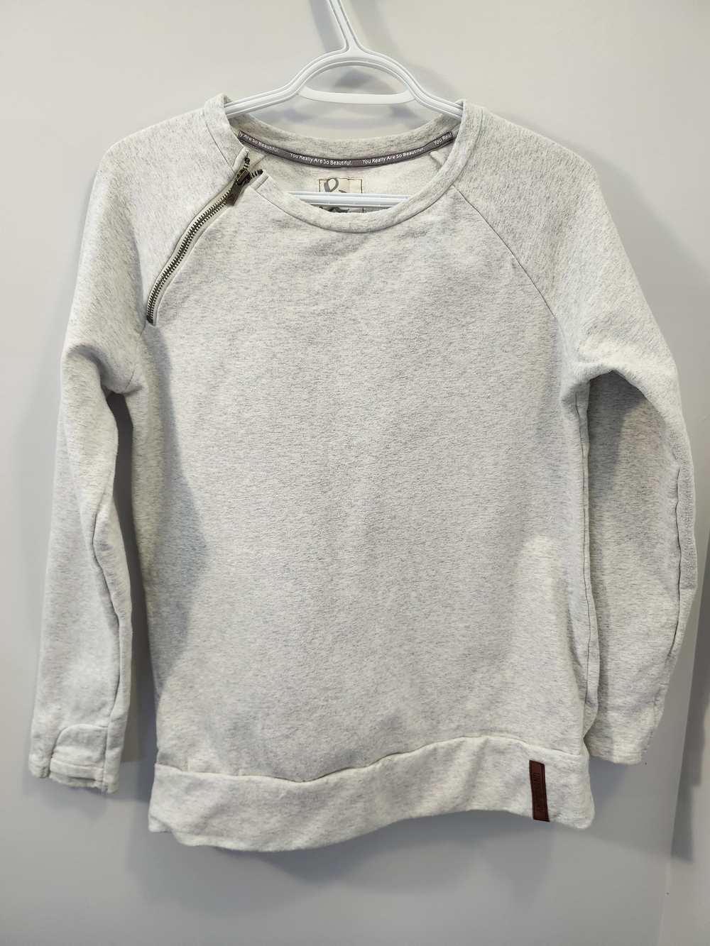 AMPERSAND AVE Oatmeal Zip-Shoulder Sweater